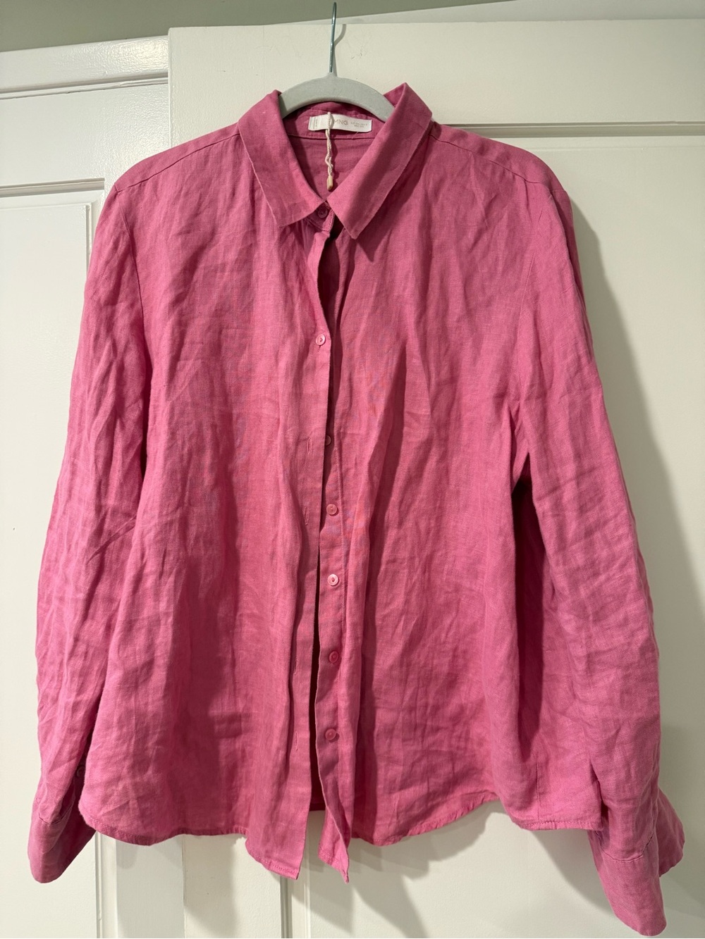 Mango Hot Pink Linen Shirt